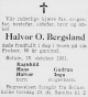 Halvor Olsen Bergsland - Dødsnotis